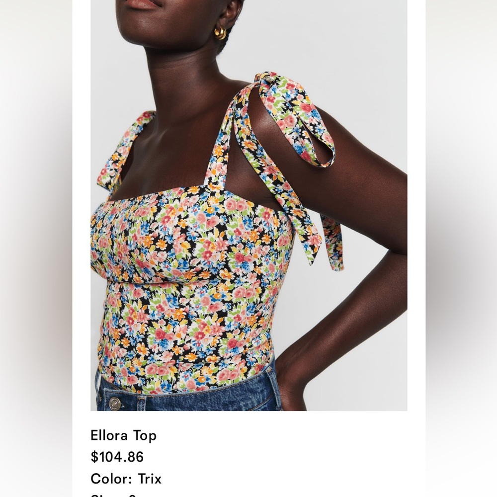 Reformation Ellora Tank Top - size 0 Multi Floral